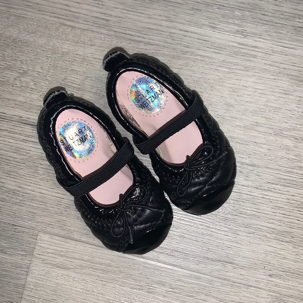 Stuart Weitzman baby girl black Mary Jane dress shoes size 2 👠 adorable!